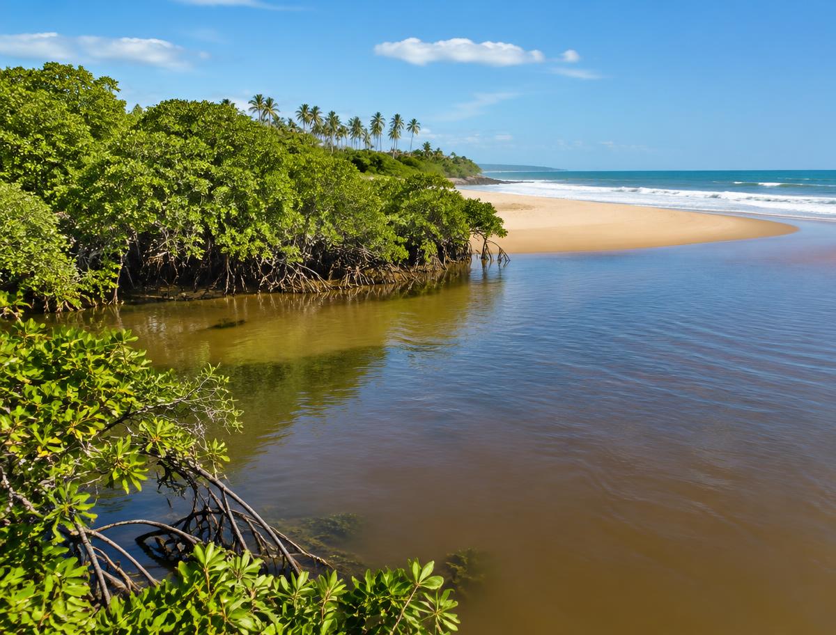 Margem da Ilha do Viral com vegetação de mangue